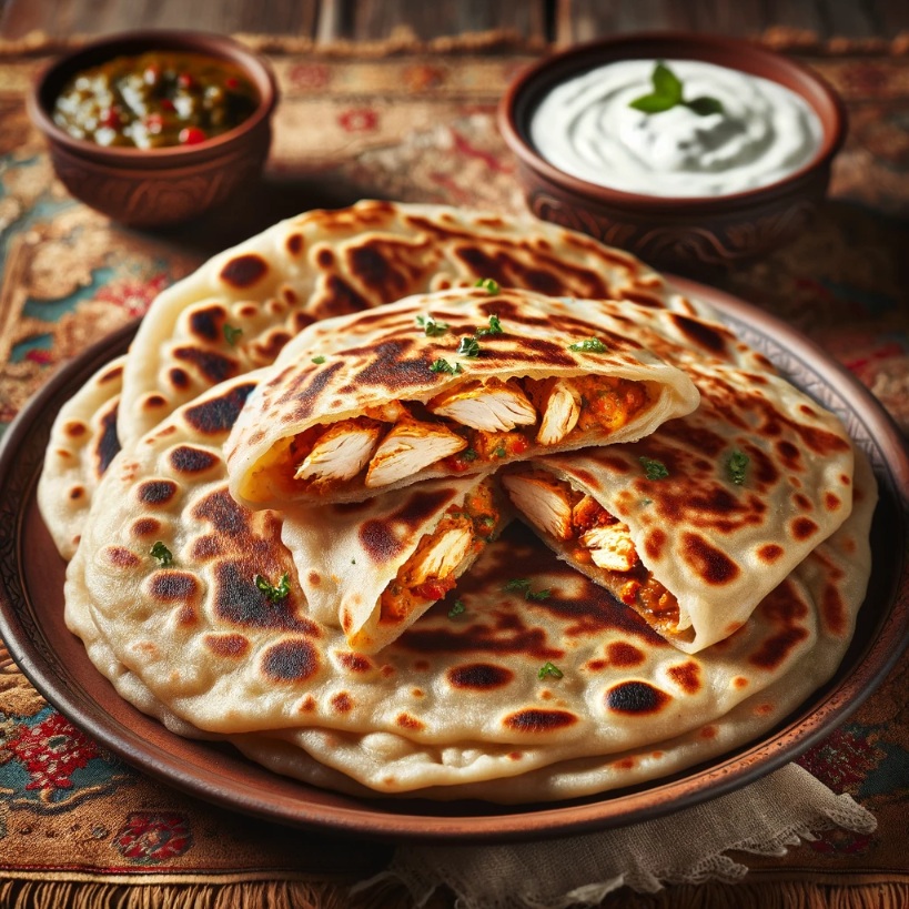 Chicken stuffed paratha